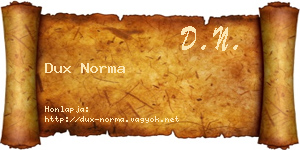 Dux Norma névjegykártya